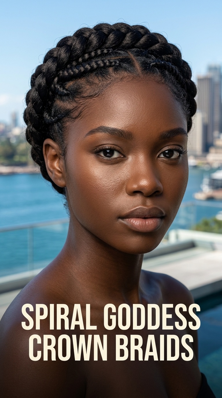 Spiral Goddess Crown Braids