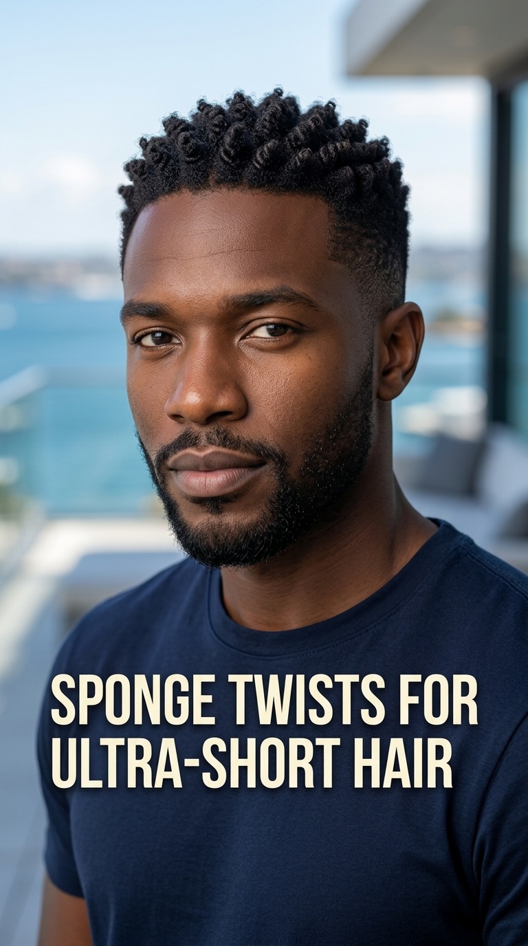 Sponge Twists for Ultra-Short Hair