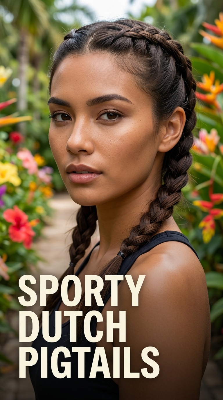 Sporty Dutch Pigtails
