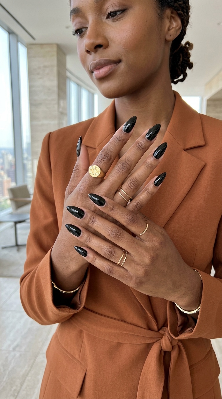 Stiletto Acrylic Nails Black Women