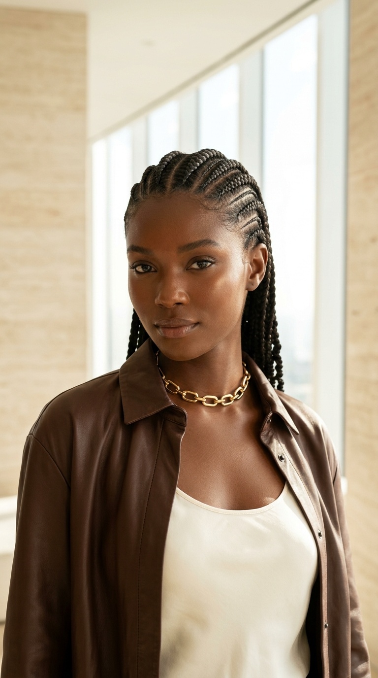 Straight Back Cornrows Designs