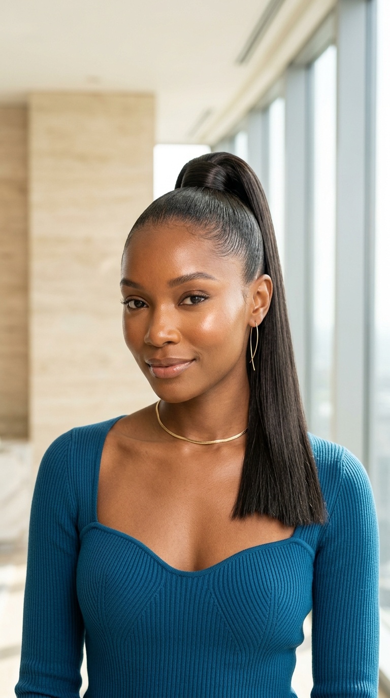 Straight High Ponytail Hairstyles