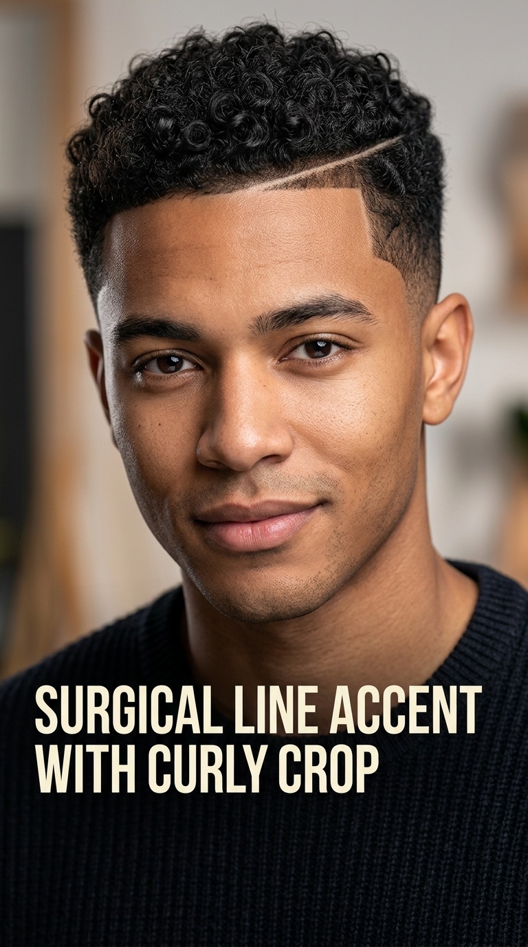 Surgical Line Accent with Curly Crop
