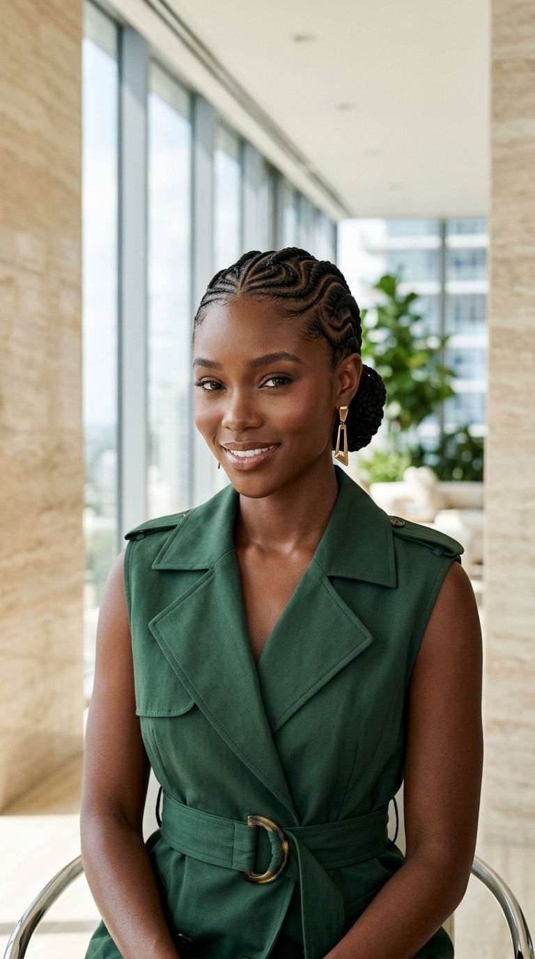 Swirl Pattern Cornrow Braids