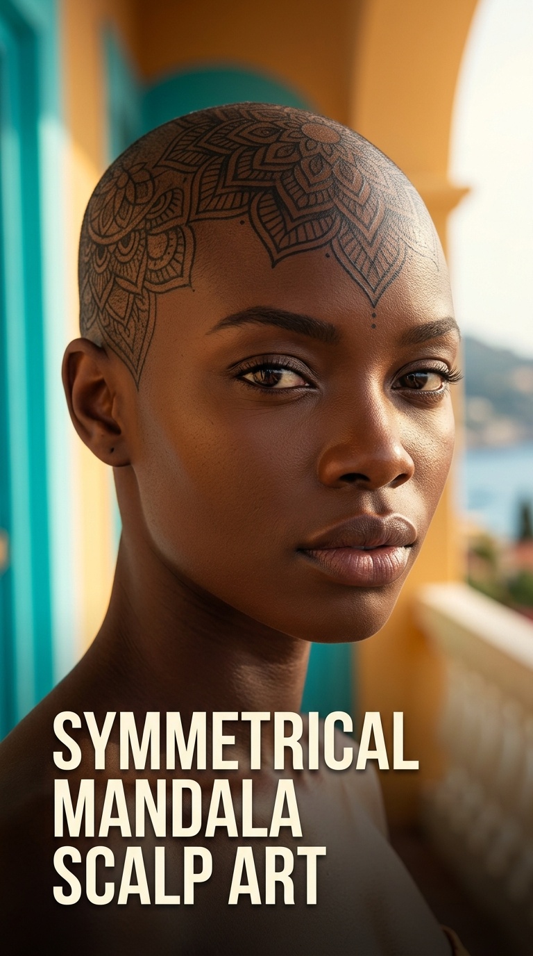 Symmetrical Mandala Scalp Art
