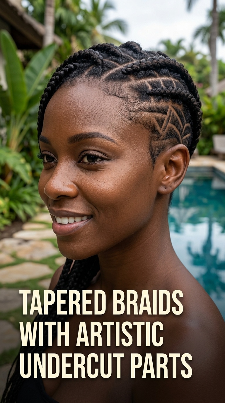 Tapered Braids with Artistic Undercut Parts