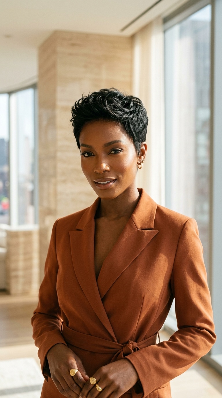 Tapered Cut Wig Black Women