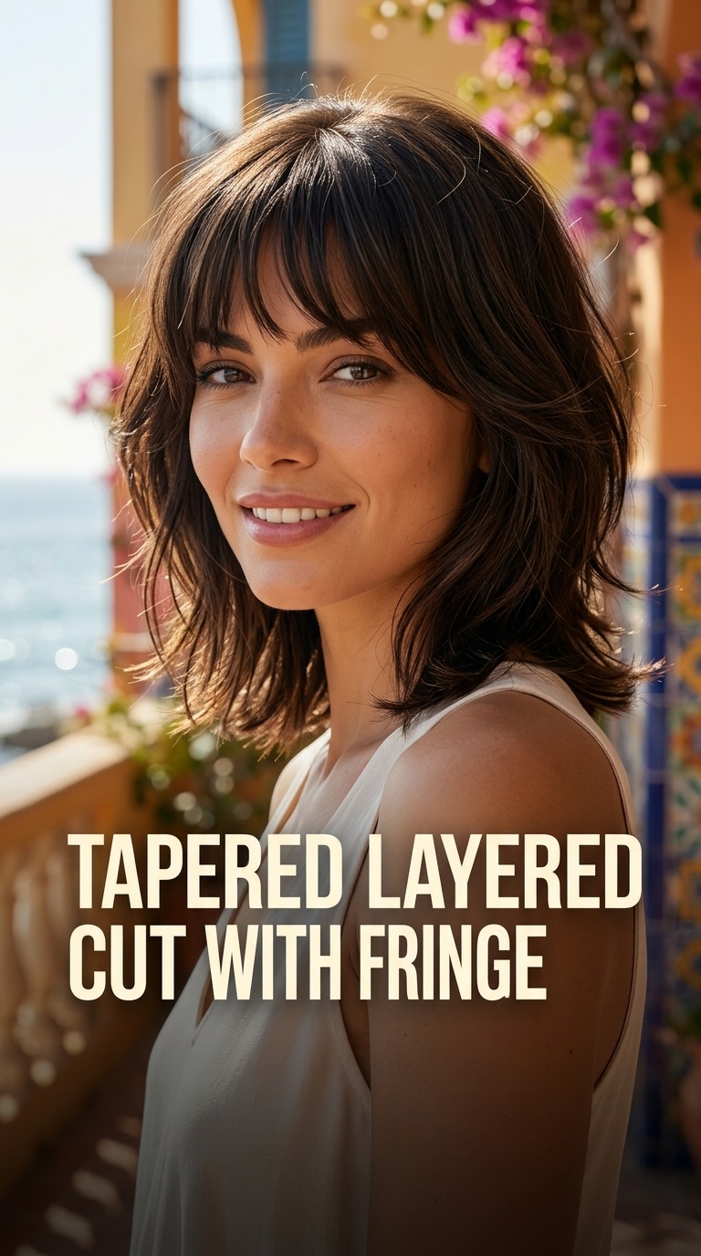 Tapered Layered Cut with Fringe