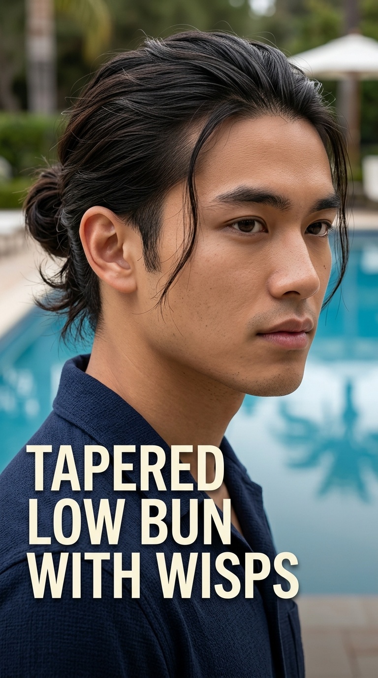 Tapered Low Bun with Wisps