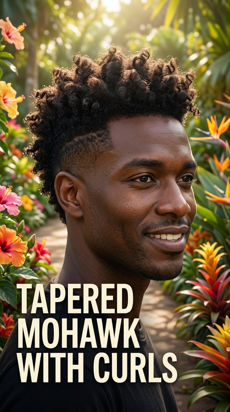 Tapered Mohawk with Curls