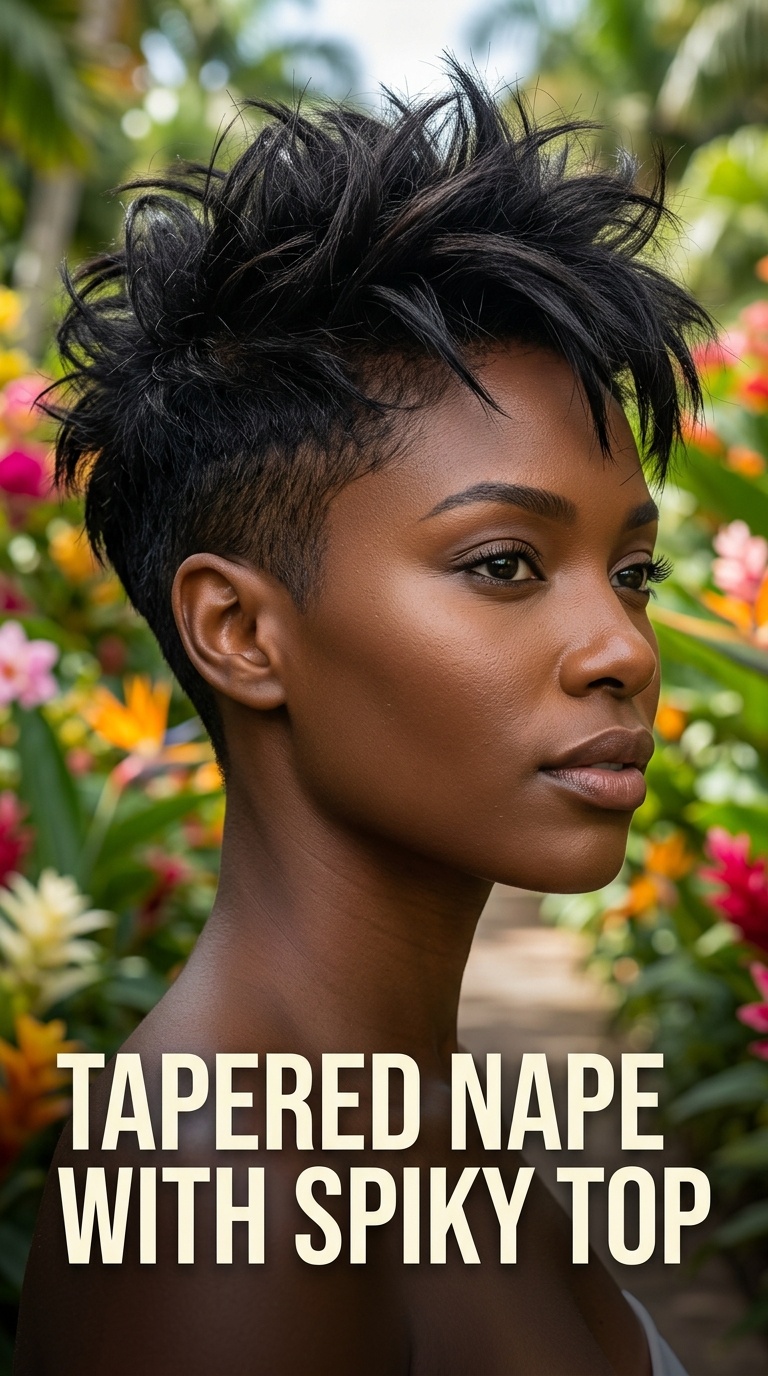 Tapered Nape with Spiky Top