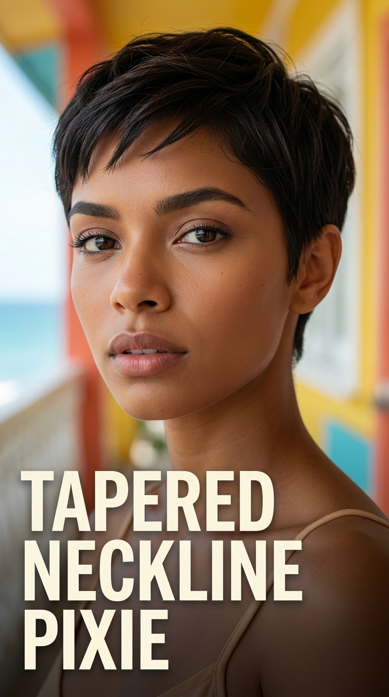 Tapered Neckline Pixie