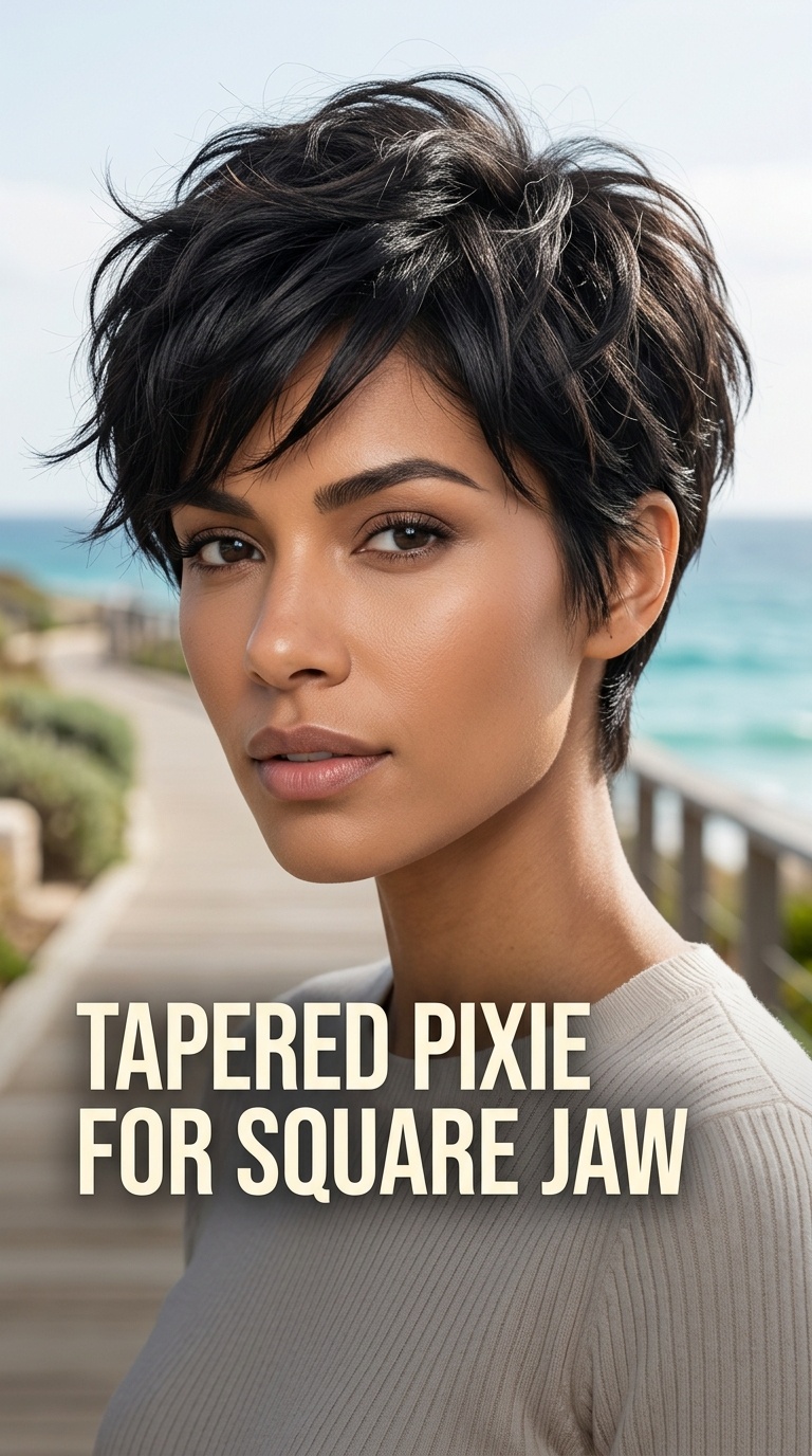 Tapered Pixie for Square Jaw