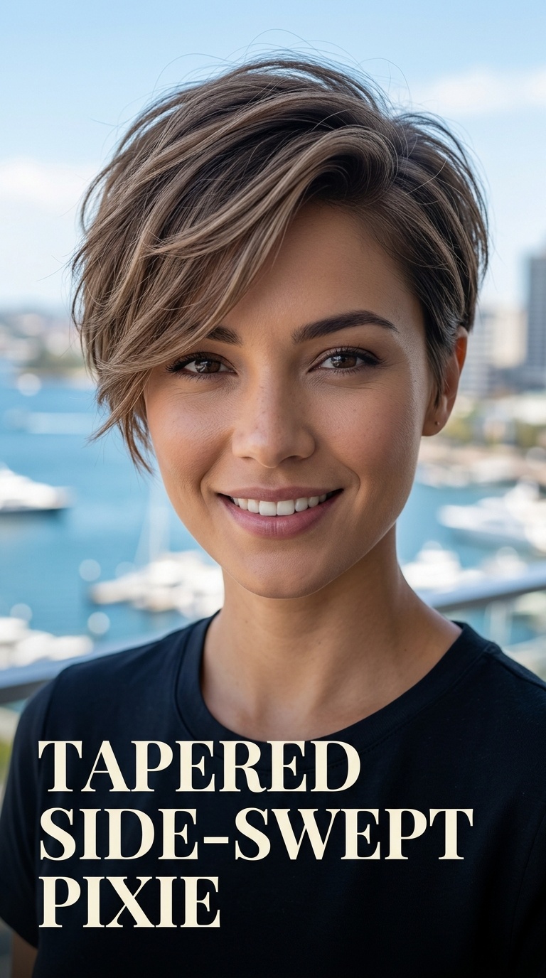Tapered Side-Swept Pixie