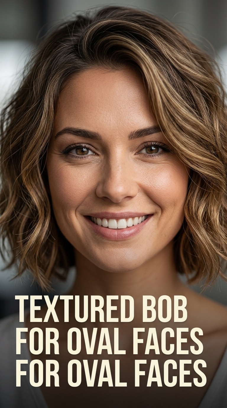 Textured Bob for Oval Faces