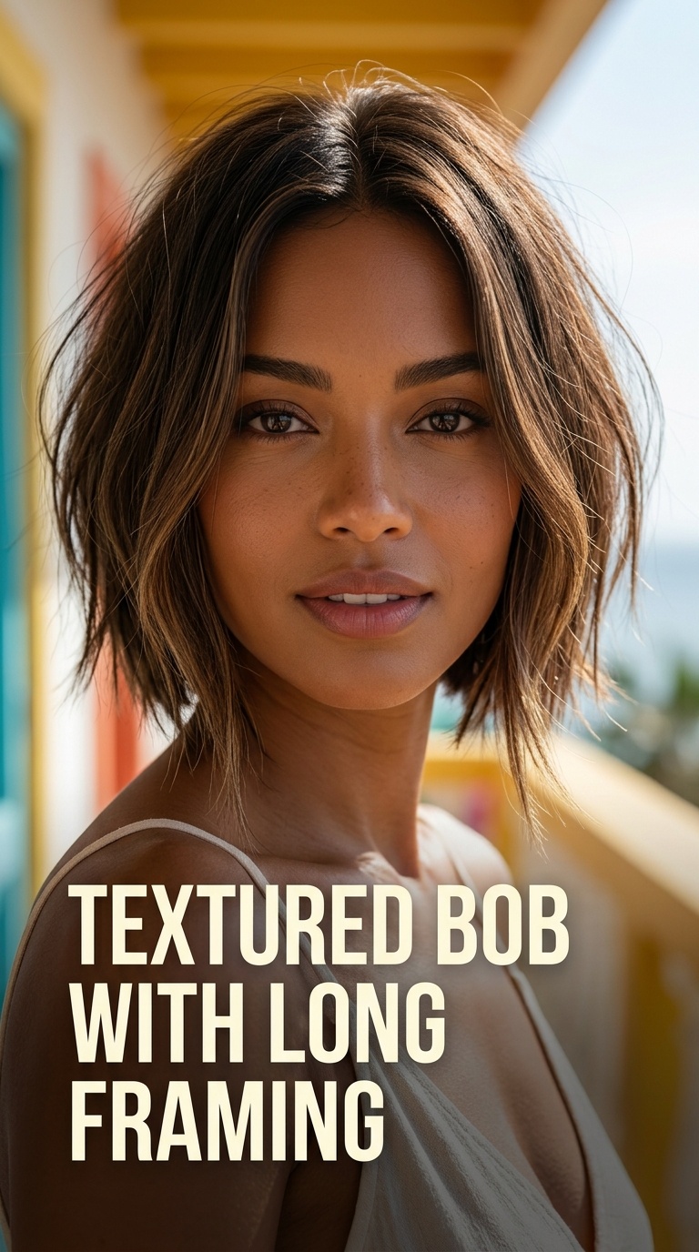 Textured Bob with Long Framing