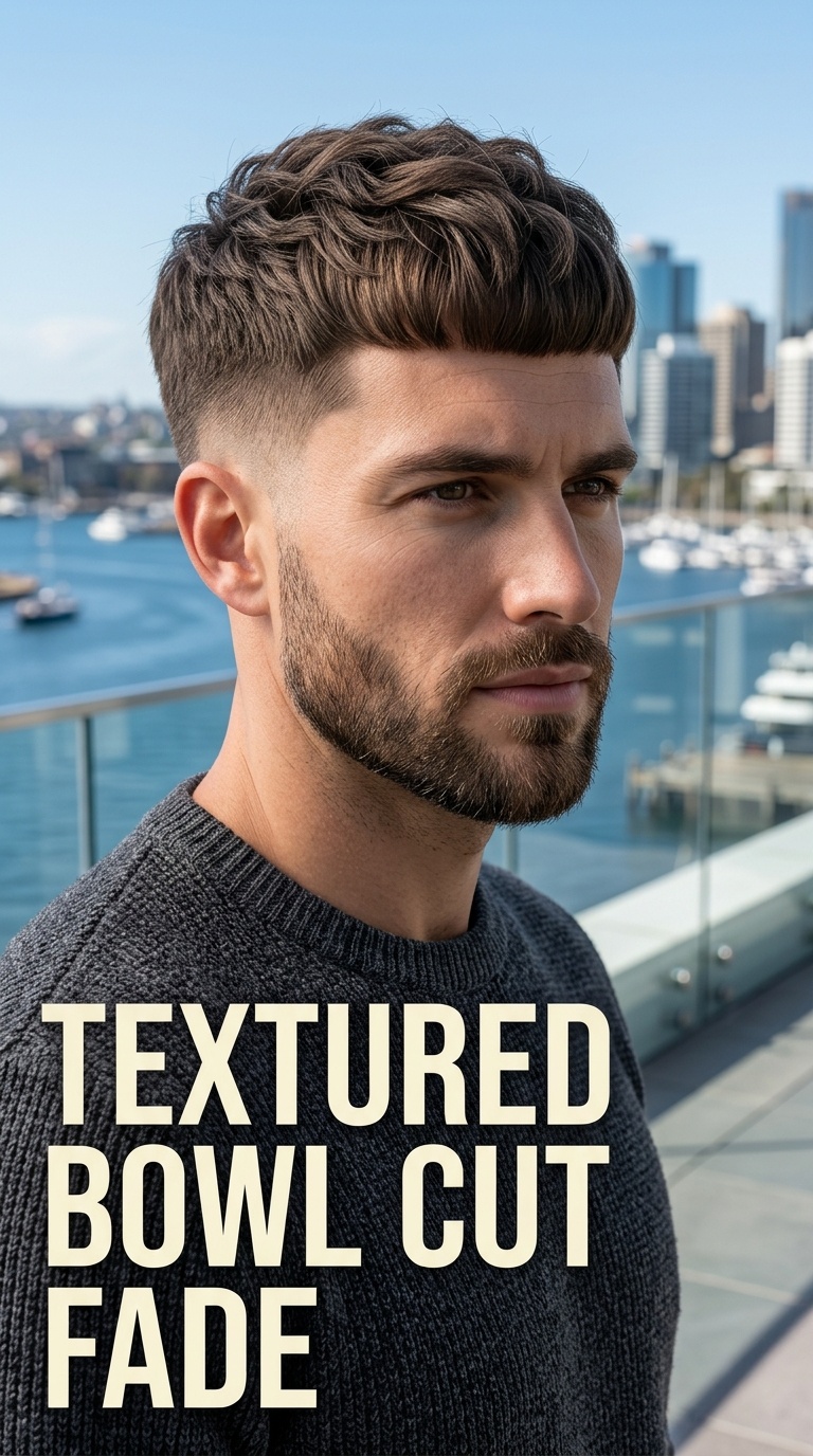 Textured Bowl Cut Fade