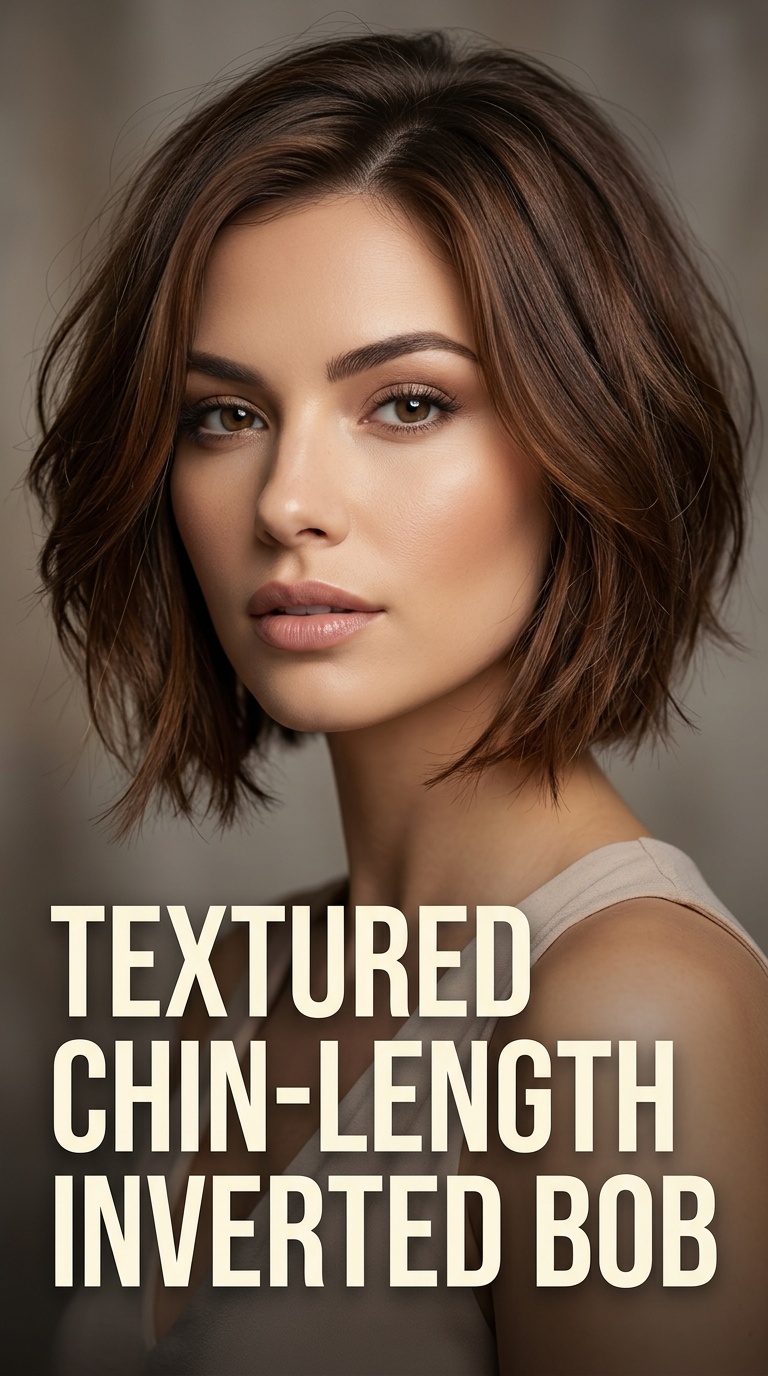 Textured Chin-Length Inverted Bob