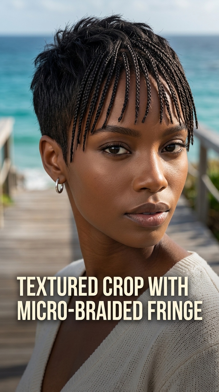 Textured Crop with Micro-Braided Fringe