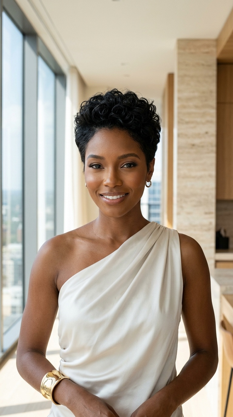 Textured Pixie Haircut Black Women