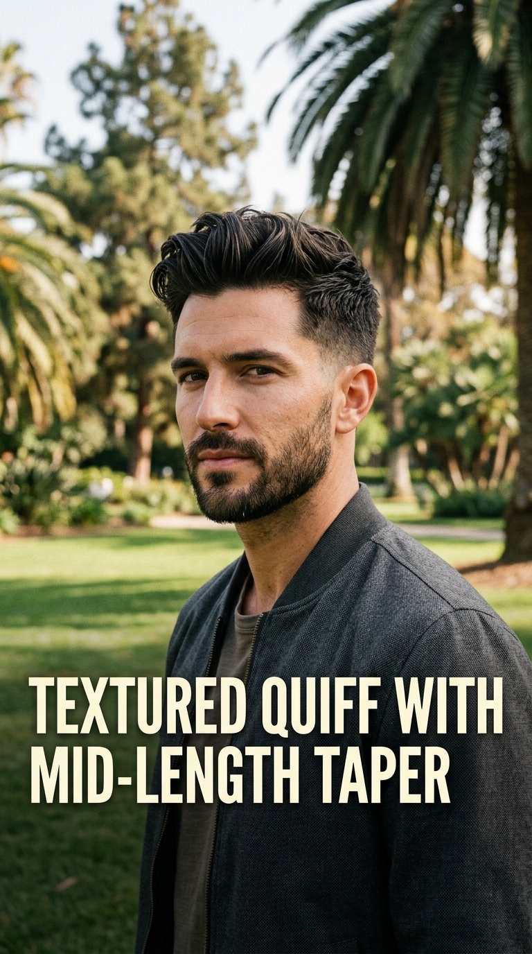 Textured Quiff with Mid-Length Taper