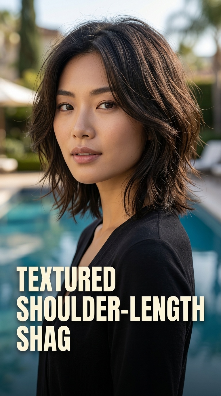 Textured Shoulder-Length Shag