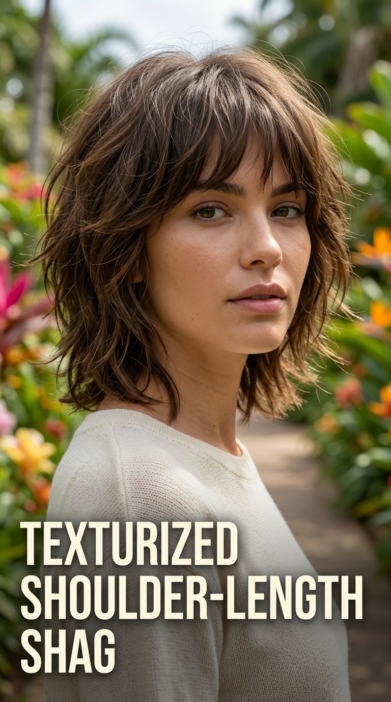 Texturized Shoulder-Length Shag