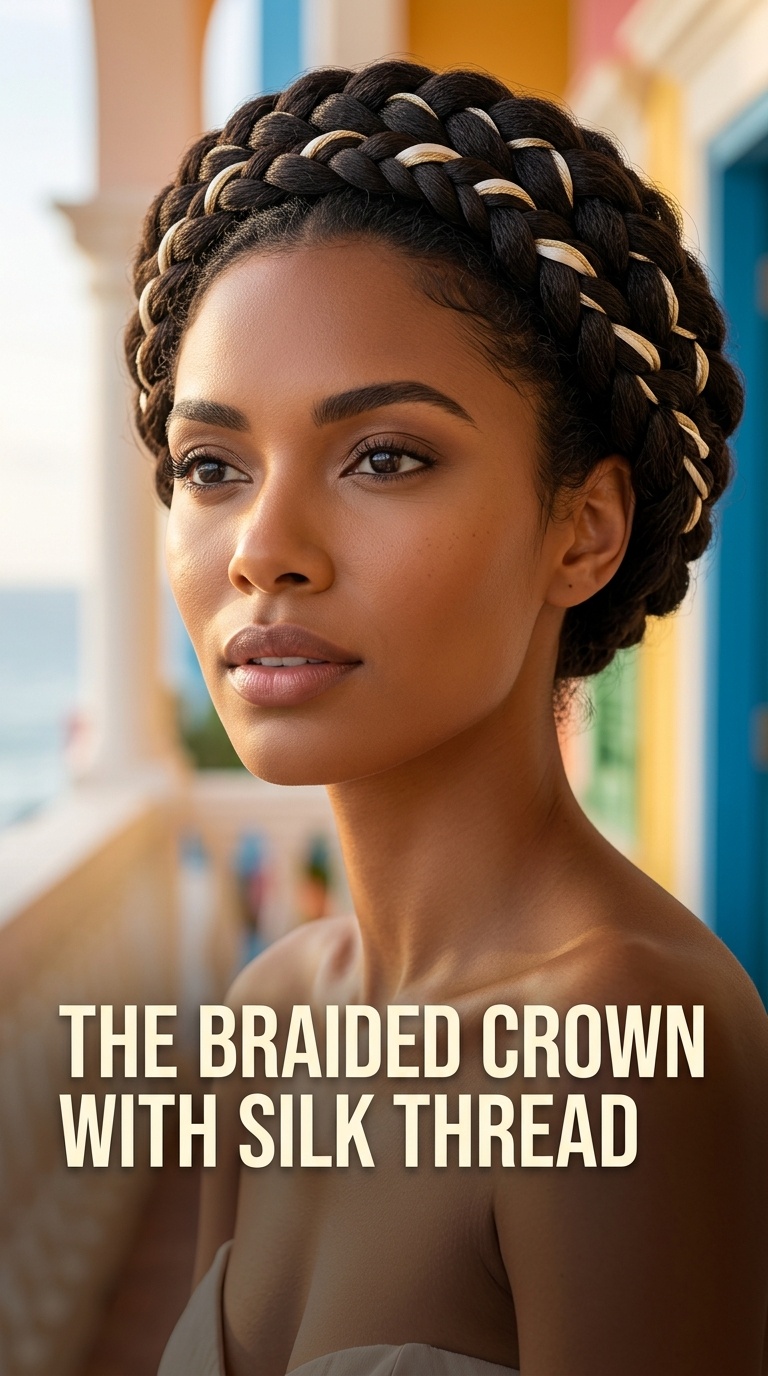 The Braided Crown with Silk Thread