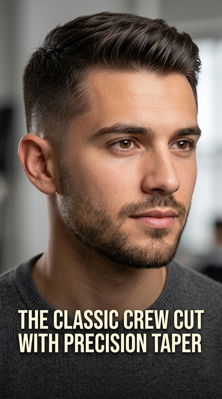 The Classic Crew Cut with Precision Taper