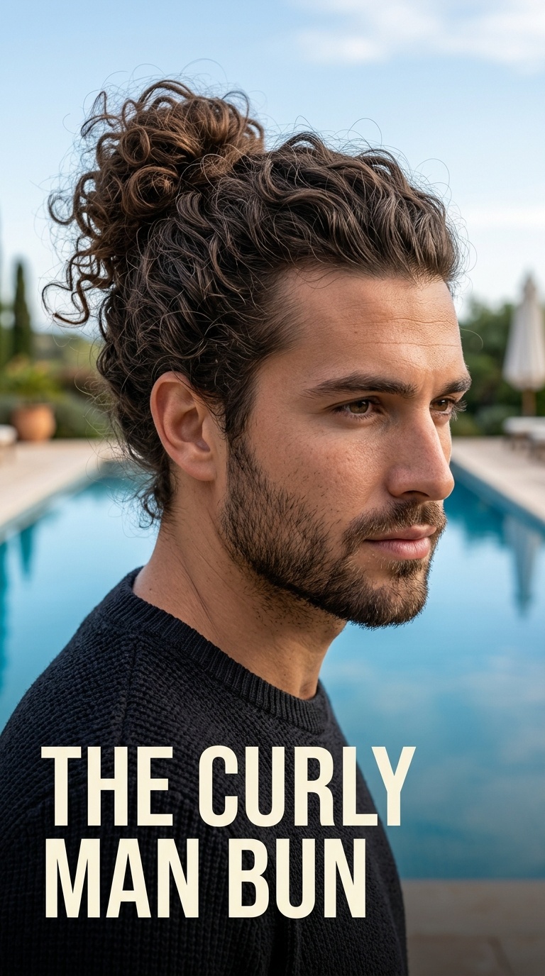 The Curly Man Bun
