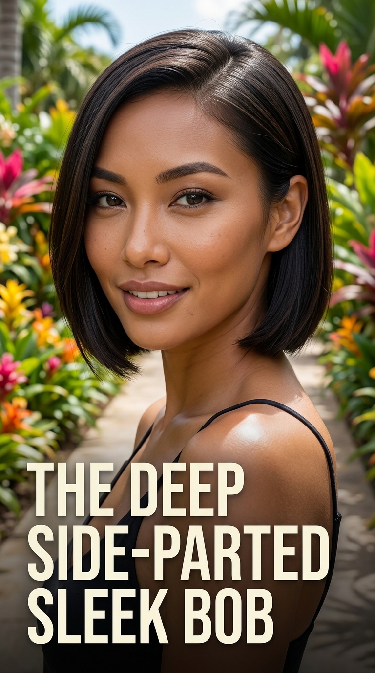 The Deep Side-Parted Sleek Bob