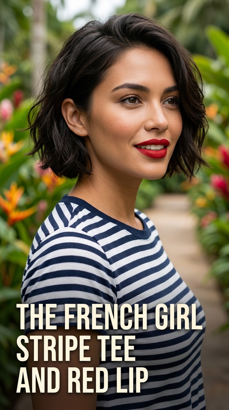 The French Girl Stripe Tee and Red Lip