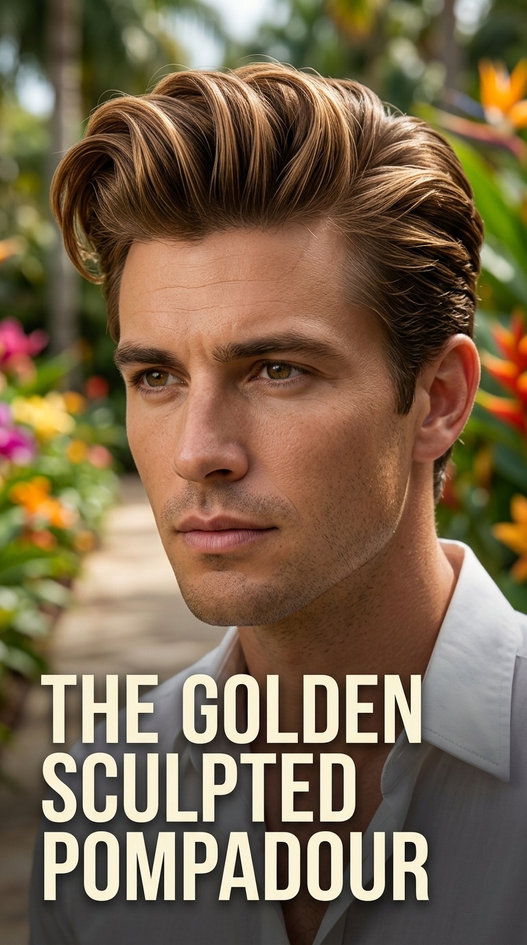 The Golden Sculpted Pompadour