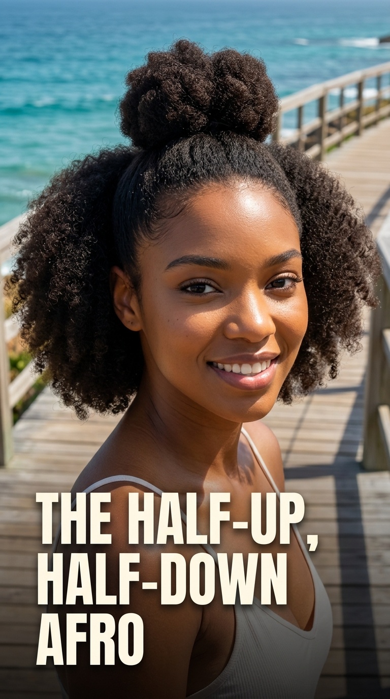 The Half-Up, Half-Down Afro