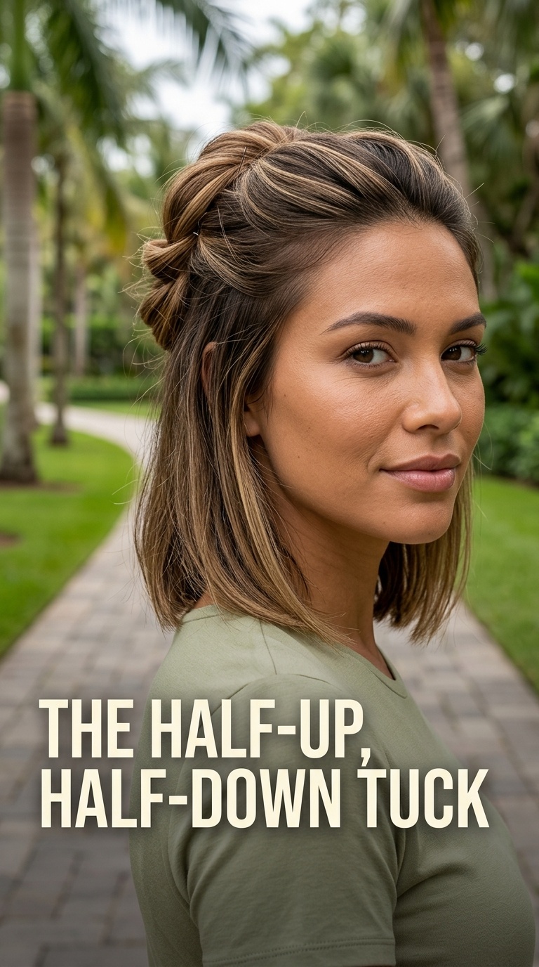 The Half-Up, Half-Down Tuck