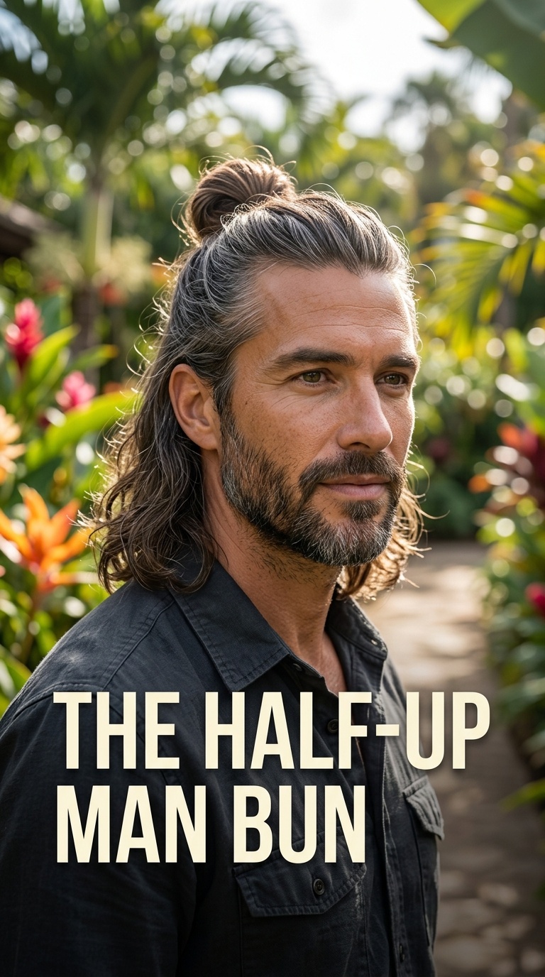 The Half-Up Man Bun
