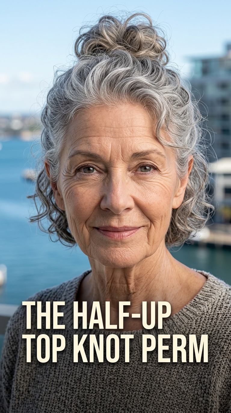 The Half-Up Top Knot Perm