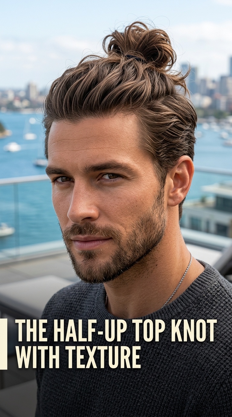 The Half-Up Top Knot with Texture