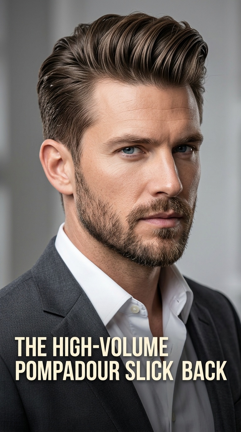 The High-Volume Pompadour Slick Back