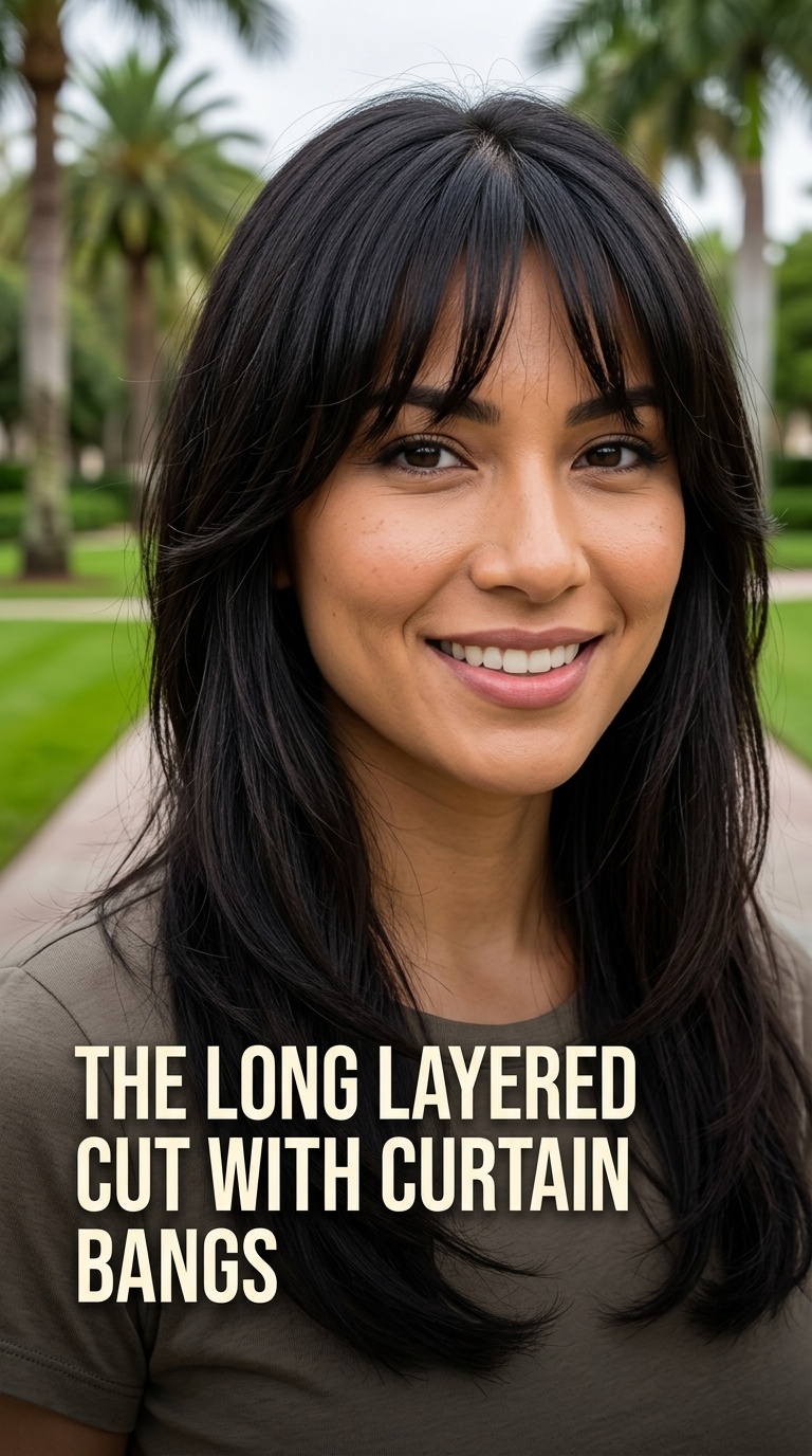The Long Layered Cut with Curtain Bangs