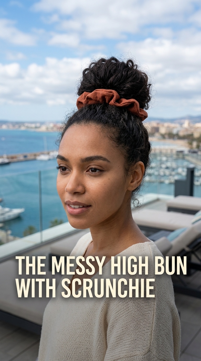 The Messy High Bun with Scrunchie