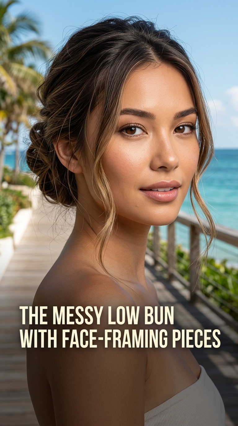 The Messy Low Bun with Face-Framing Pieces