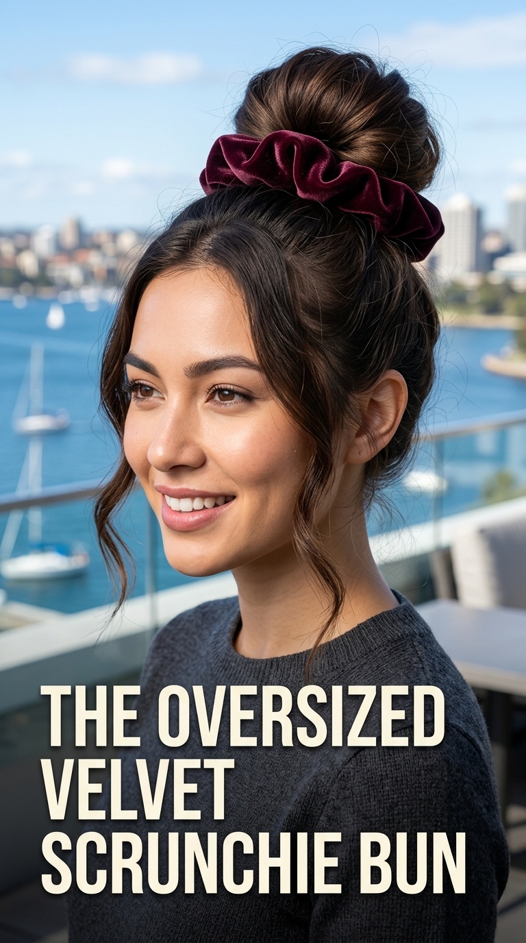 The Oversized Velvet Scrunchie Bun