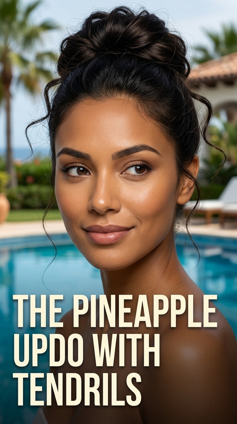 The Pineapple Updo with Tendrils