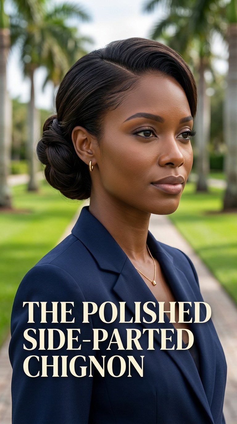 The Polished Side-Parted Chignon