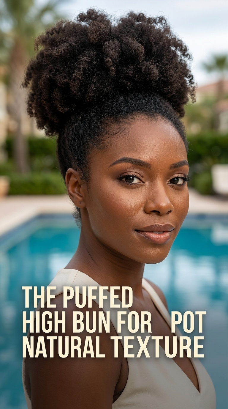 The Puffed High Bun for Natural Texture