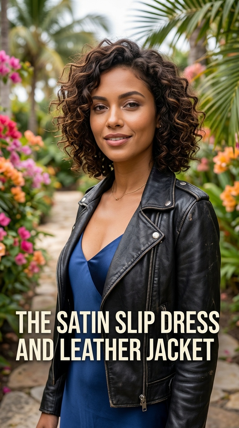 The Satin Slip Dress and Leather Jacket