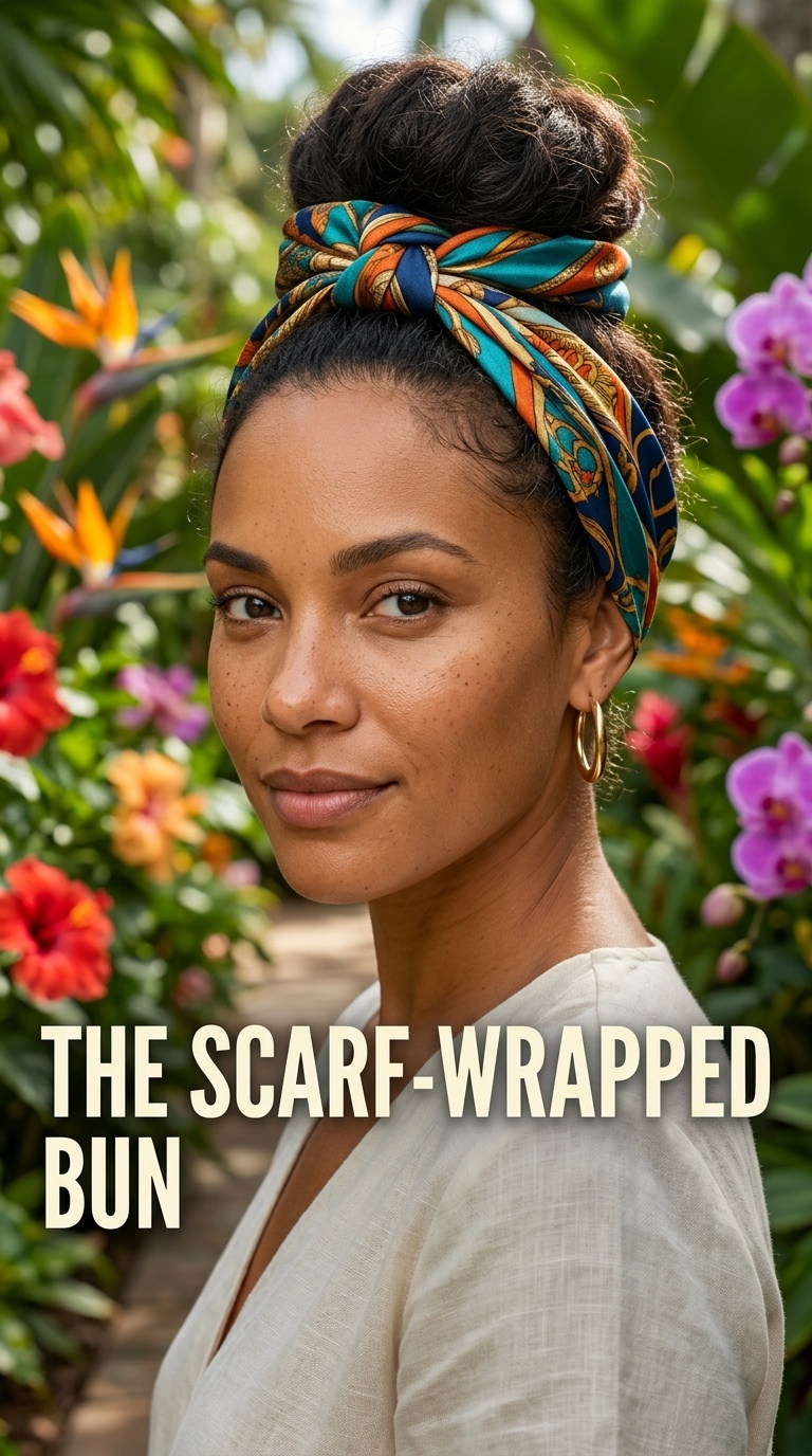 The Scarf-Wrapped Bun