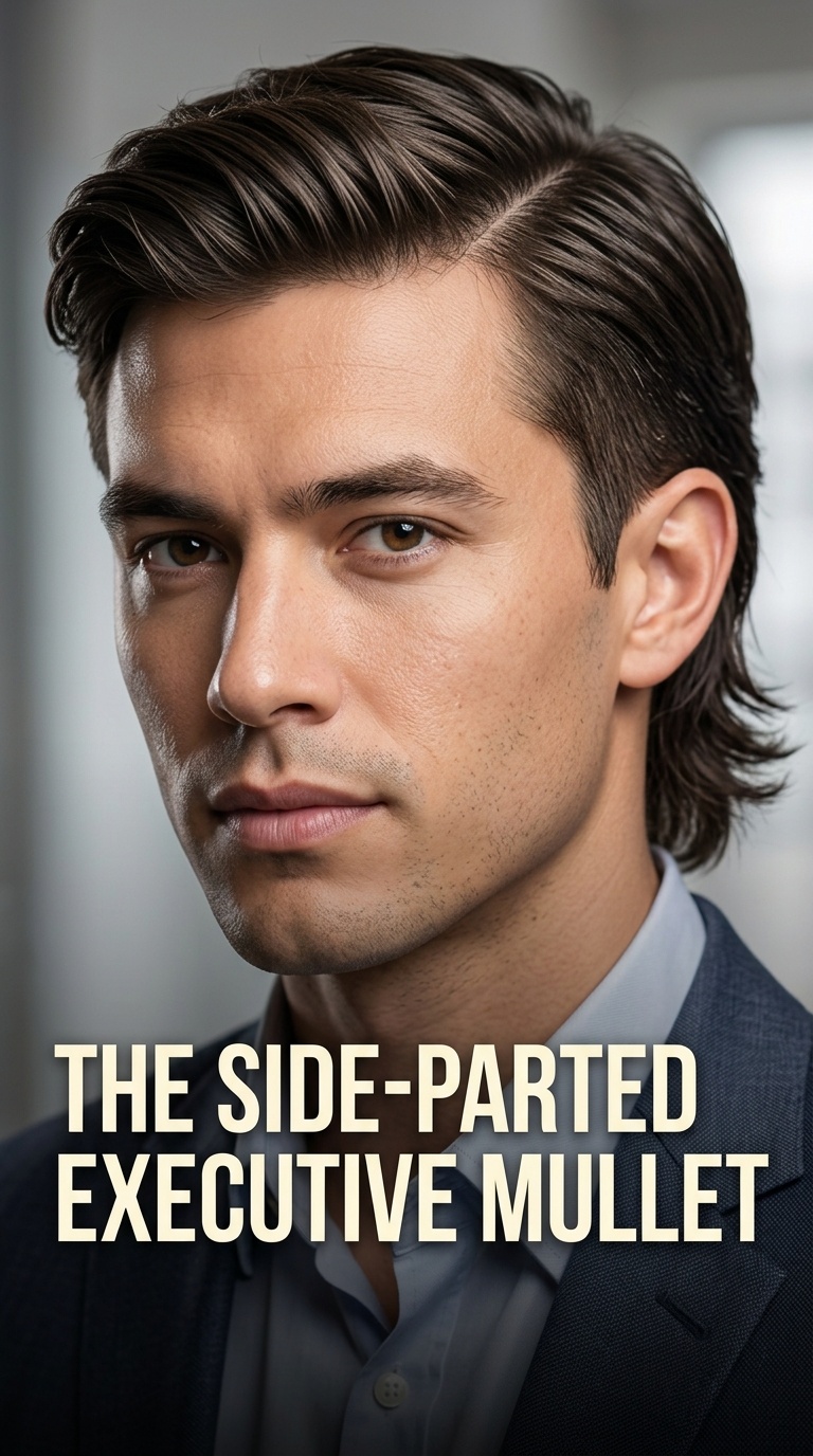 The Side-Parted Executive Mullet