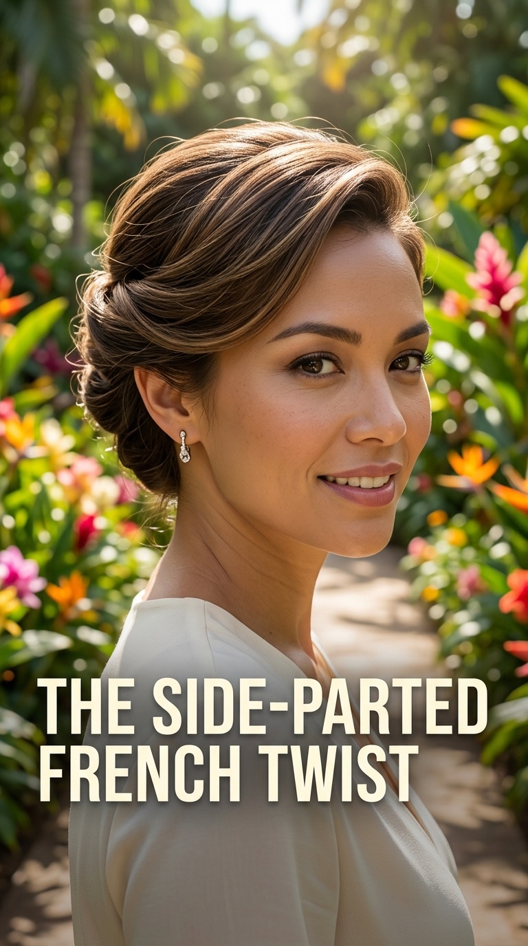 The Side-Parted French Twist